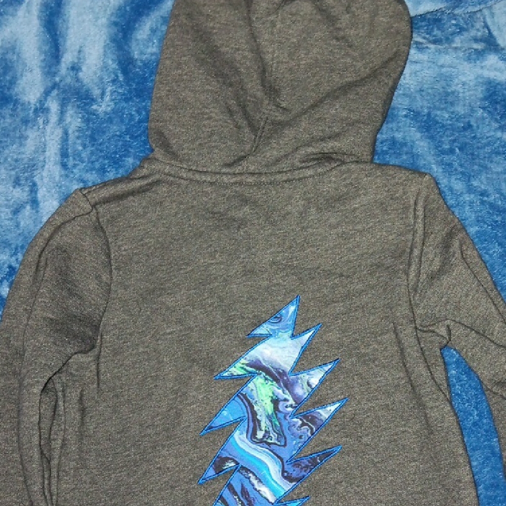 Cat & Jack Gray and Blue Butterfly Hoodie